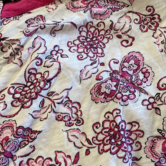 EUC Hot Pink & White Butterfly Tank Top with Drawstring Waist, Size 3x - Picture 4 of 5